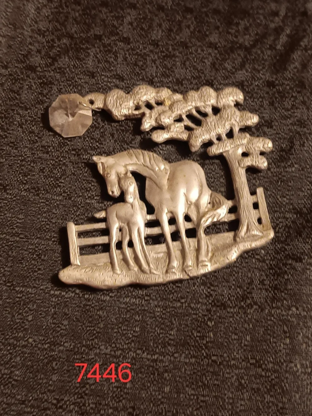 Pewter Horse And Pony Ornament
